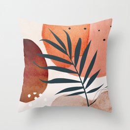 Abstract Palm Leaf Throw Pillow