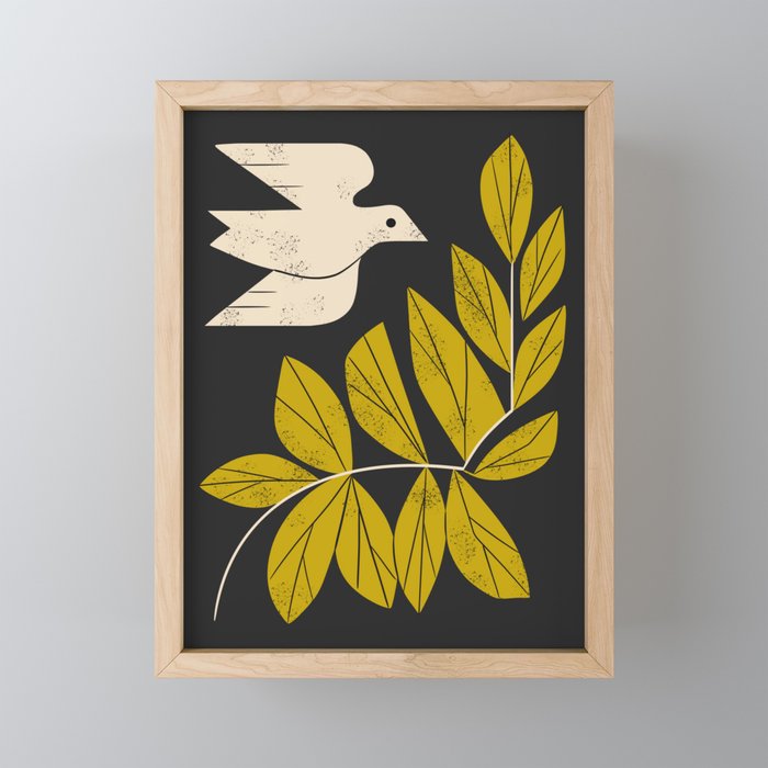 Dove and Branch Framed Mini Art Print