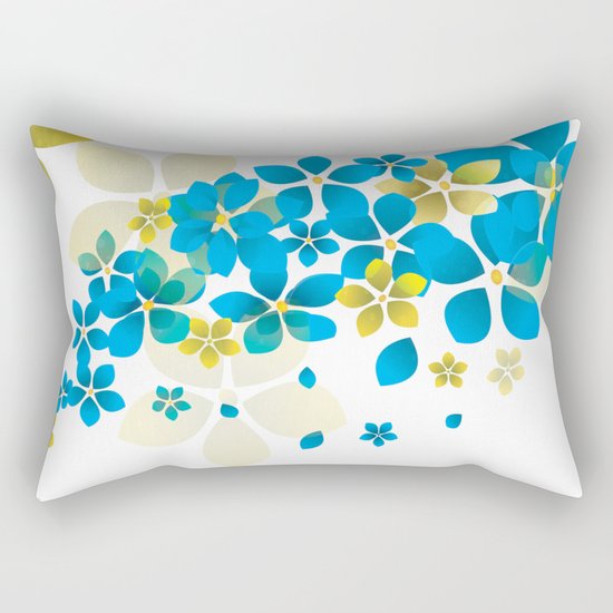 Blue and yellow flowers Rectangular Pillow