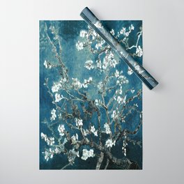 Van Gogh Almond Blossoms : Dark Teal Wrapping Paper