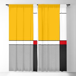 Mid century Modern yellow gray black red Blackout Curtain