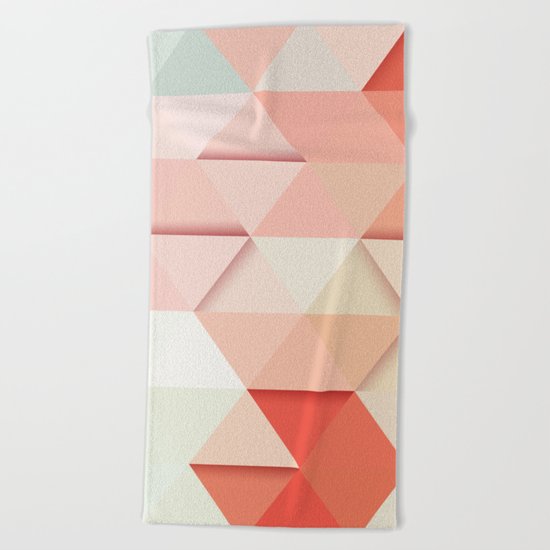 Pink Triangles Beach Towel