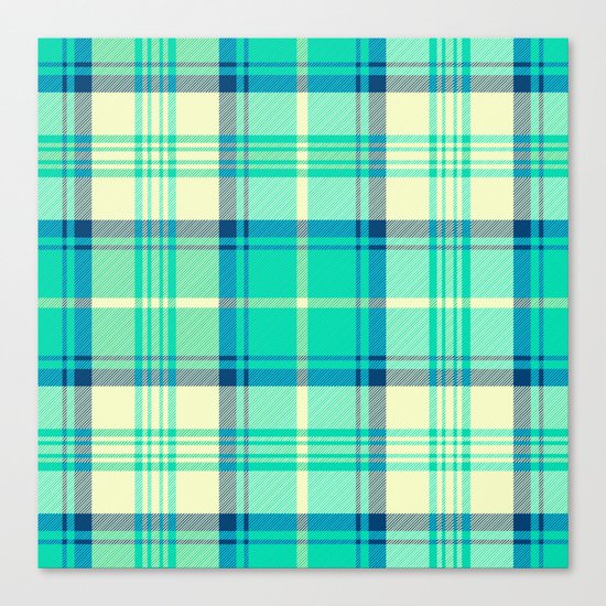 Turquoise Tartan Canvas Print