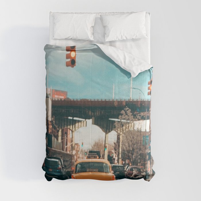 Nostalgic Downtown Brooklyn in Color Photograph Comforter