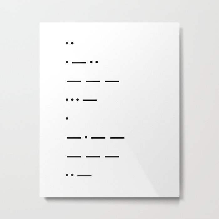 I love you Morse Code Metal Print