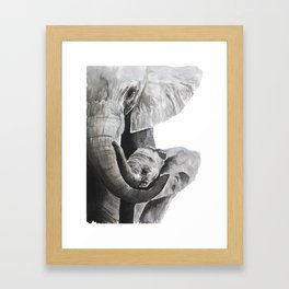 Elephant mom Framed Art Print