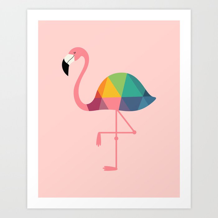 Rainbow Flamingo Art Print