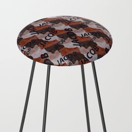 Jacob pattern in brown colors and watercolor texture Counter Stool