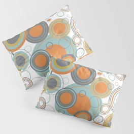 Retro Mid Century Modern Circles Geometric Bubbles Pattern Pillow Sham