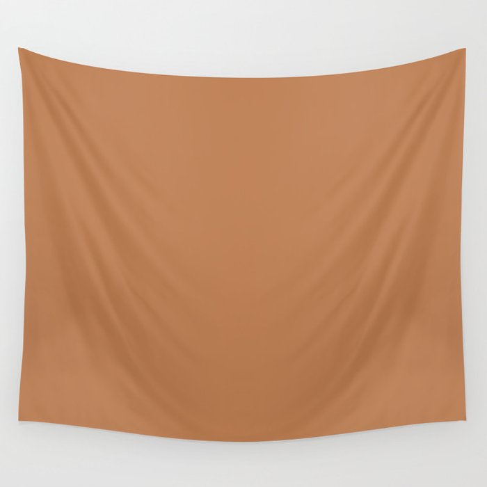Mid-tone Orange Brown Solid Color Autumn Earth-tone Shade Pairs Pantone Apricot Buff 16-1443 TCX Wall Tapestry