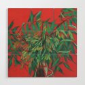 Ash-Tree, Pastel Painting Red Green Wood Wall Art