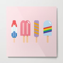 Popsicles - Four Pack Pink #267 Metal Print