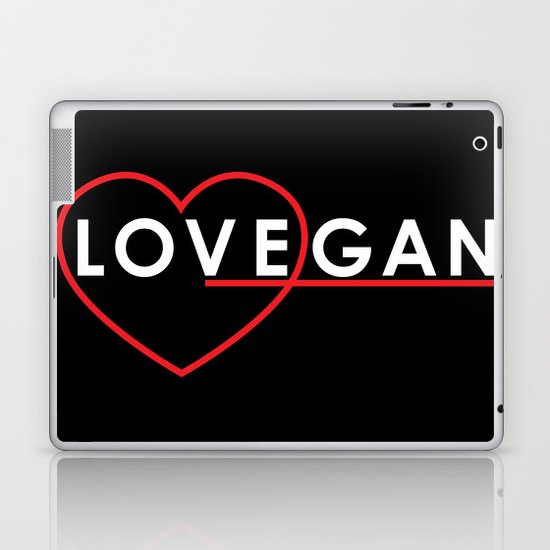 Lovegan (Love Vegan), on black Laptop & iPad Skin