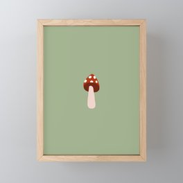 Minimalist Mushroom - Sage Green Framed Mini Art Print