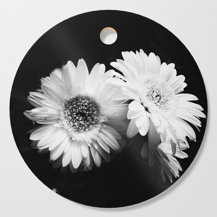 Flowers in Black and White - Nature Vintage Photography Cutting Board