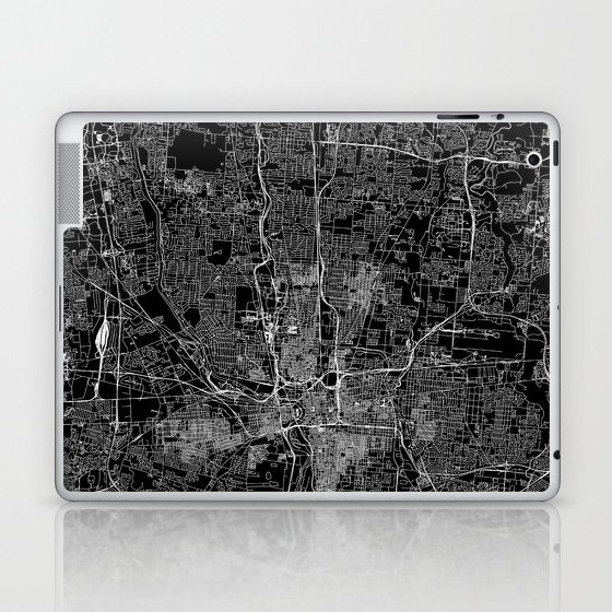 Columbus Black Map Laptop & iPad Skin