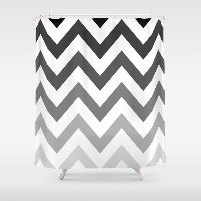 Chevron Shower Curtain By N A T Society6, Gray Chevron Shower Curtain