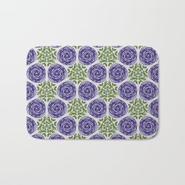 SCION purple blue spring bloom with greenery pattern Bath Mat | Blanket, Floral, Gift, Holiday, Duvet, Bag, Mug, Mat, Lishpix, Seamless 