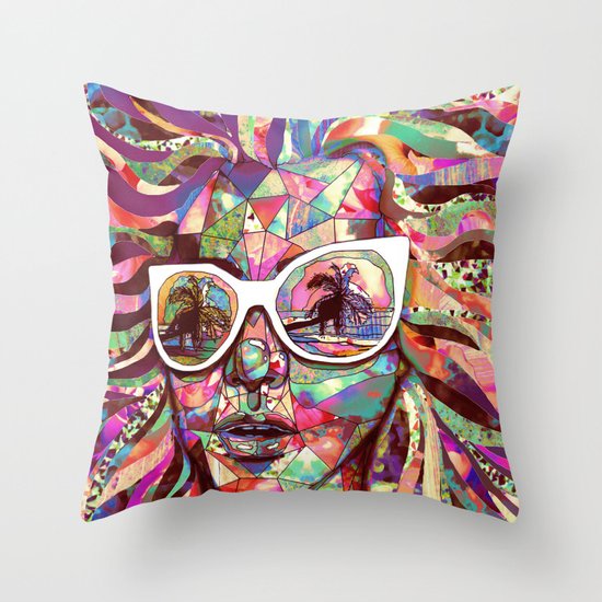 Sun Glasses In a Summer Sun Throw Pillow