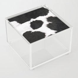Black And White Farmhouse Cowhide Spots Acrylic Box