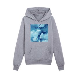 Blue Clouds sparkle Kids Pullover Hoodies