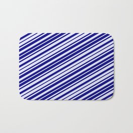 [ Thumbnail: Blue and Lavender Colored Lines/Stripes Pattern Bath Mat ]