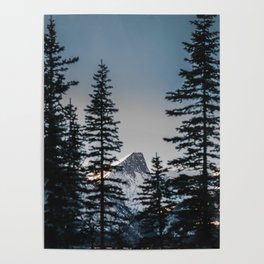 Sunset in the mountains Poster
