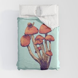 Mushrooms - Blue  Duvet Cover