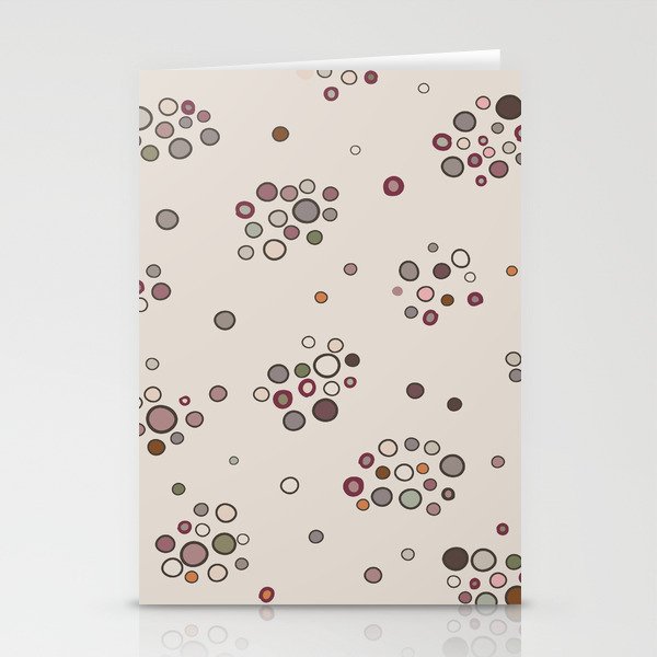 Colorful cloud polka dots pattern, retro colors Stationery Cards
