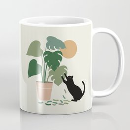 Cat and Plant 13: The Making of Monstera Coffee Mug