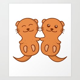 Otter Couple Cute Otter Gifts For Otter Lovers Art Print | Ottercouple, Ottergiftideas, Riverotter, Ottermerchandise, Riverottergifts, Seaottergifts, Ottergifts, Graphicdesign, Otterthemedgifts, Otterpresents 