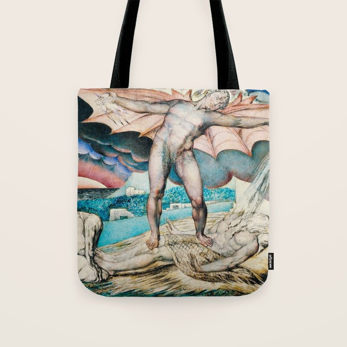 William Blake - Satan Smiting Job with Sore Boils Tote Bag by