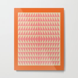 Bold Triangle Pattern in Pink and Orange Metal Print | Colorful, Bright, Whimsical, Abstractgeometry, Cute, Fresh, Orange, Geometric, Playful, Pink 
