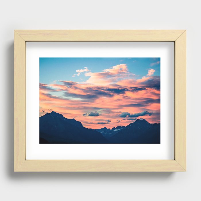 Sunset Mountains Recessed Framed Print