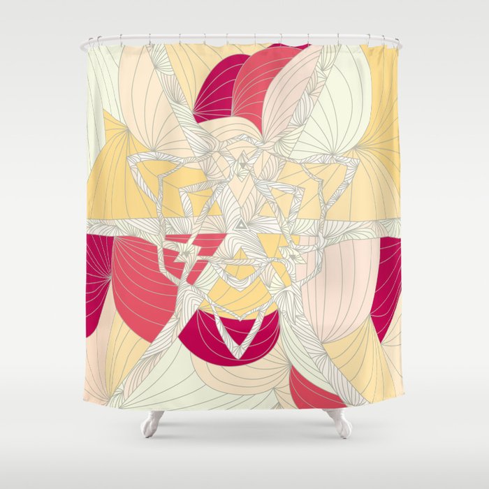 Kaleidoscope yellow Shower Curtain
