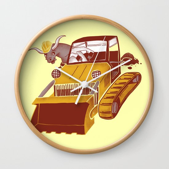 Bulldozin' Wall Clock