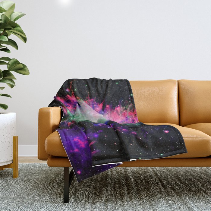 Orion Nebula Black Psychedelic Throw Blanket