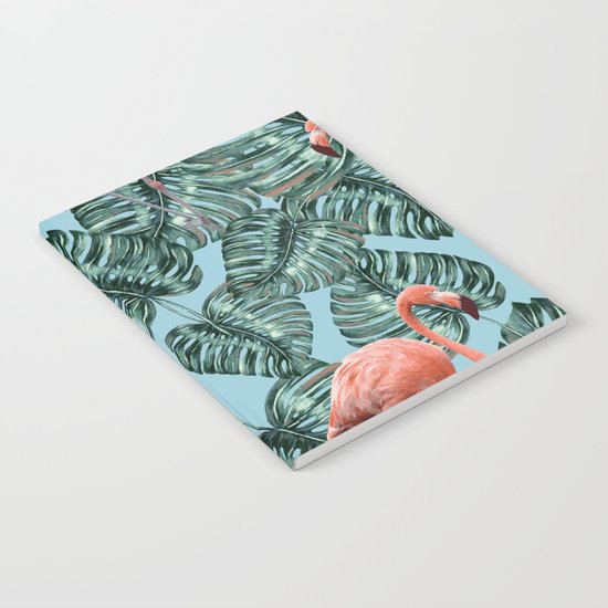 Whimsical Flamingo Pattern #society6 #decor #buyart Notebook