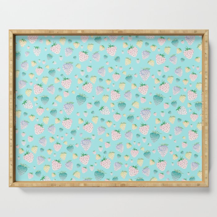Strawberry Crush Turquoise Serving Tray