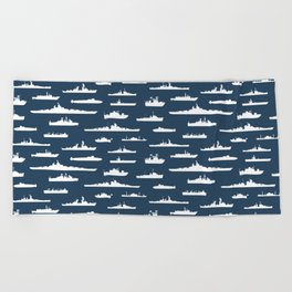 Battleship // Navy Blue Beach Towel