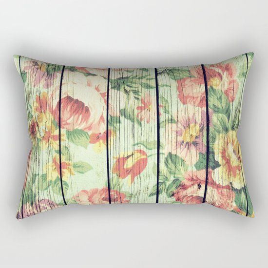 Flowers on Wood 05 Rectangular Pillow
