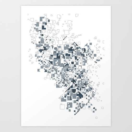 Broken and pixels Art Print