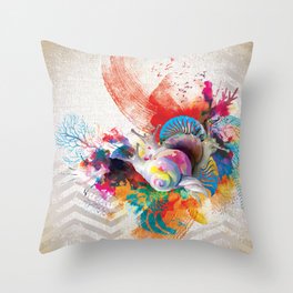BY THE OCEAN-1 Throw Pillow