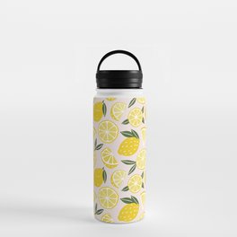 Lemon Pattern with Pink Water Bottle