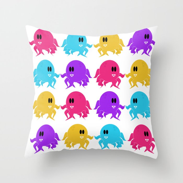 Alien Octopus Pattern Throw Pillow