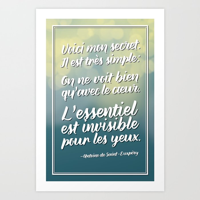 Voici Mon Secret Citation Art Print By Tpitman Society6