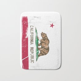 CALIFORNIA FLAG Bath Mat | Bear, California, Graphic Design, Flag, Socal, Vintage, America, Americana, Cool, Animal 