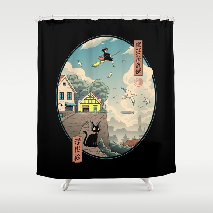 Ukiyo-e Delivery Shower Curtain