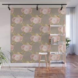 Pink Floral Bouquet Pattern Wall Mural