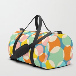 SOFT FOCUS RETRO ABSTRACT in BRIGHT MULTI-COLOURS ON BLUE Duffle Bag